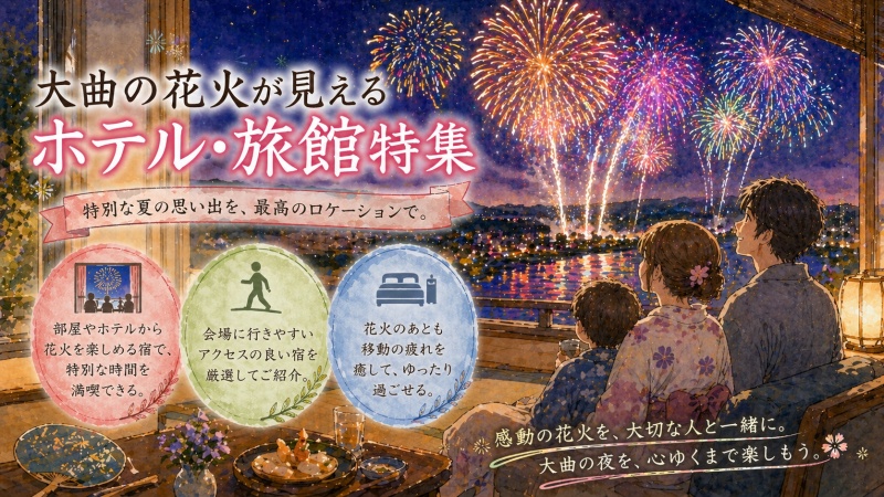 大曲の花火がホテルから見えるおすすめ10選