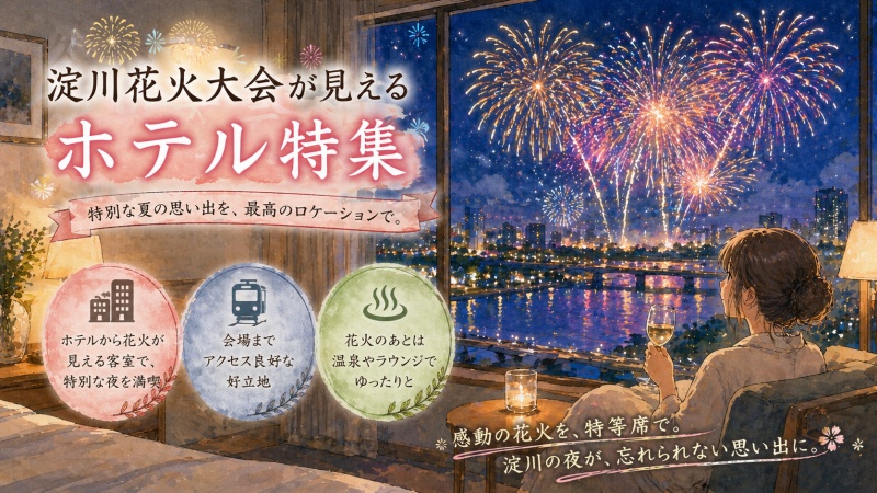 淀川花火大会がホテルから見えるおすすめ10選