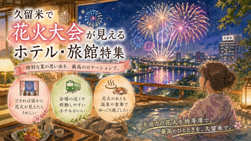 久留米の花火が見えるホテルおすすめ10選