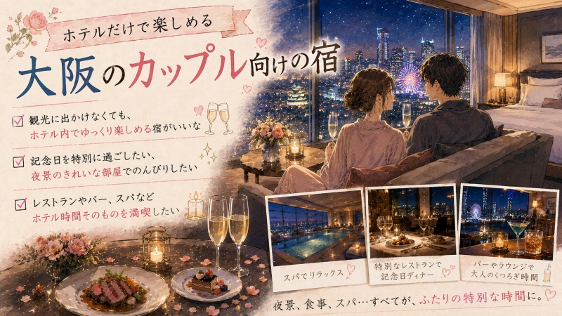 ホテルだけで楽しめるカップル大阪宿おすすめ10選