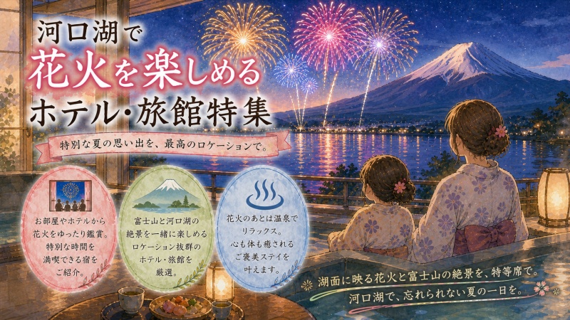 河口湖の花火がホテルから見えるおすすめ10選